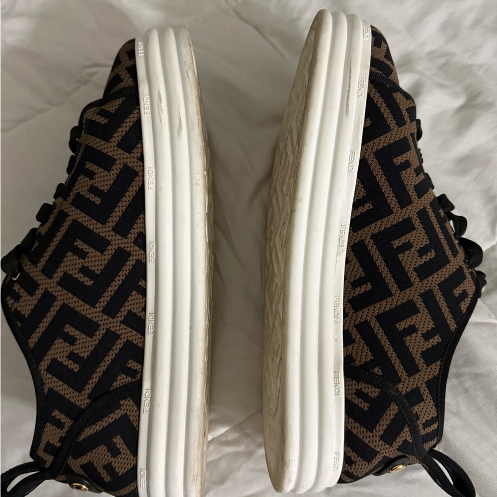 Fendi Black and Brown Patterned Sneakers - Picture 4 of 7